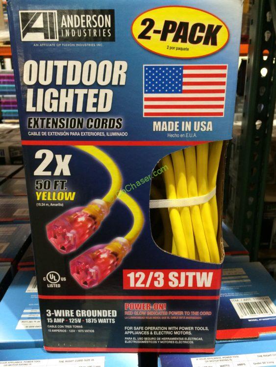 Anderson Industries 50FT Outdoor Extension Cords 2 PK, Model#74050PK2V2