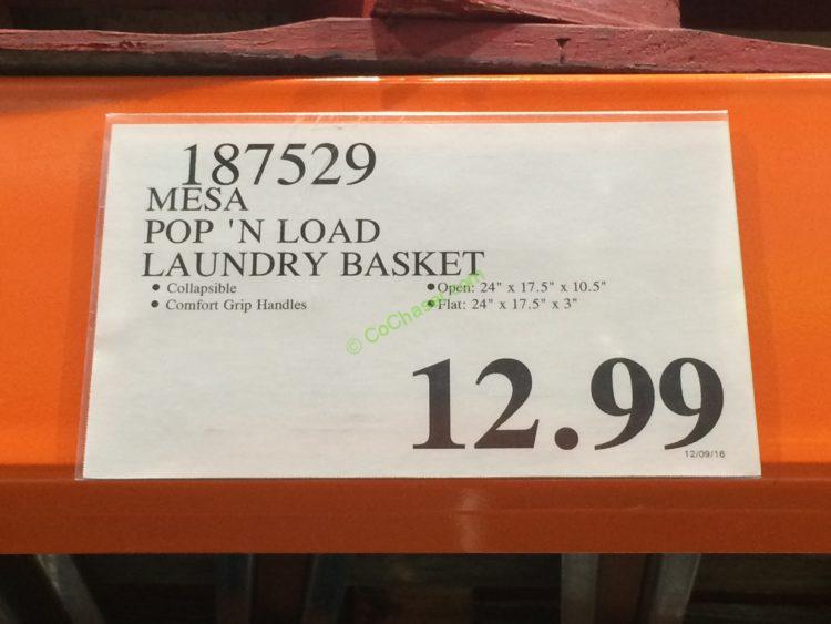 Costco187529MESAPOPNLOADLaundryBasket tag CostcoChaser