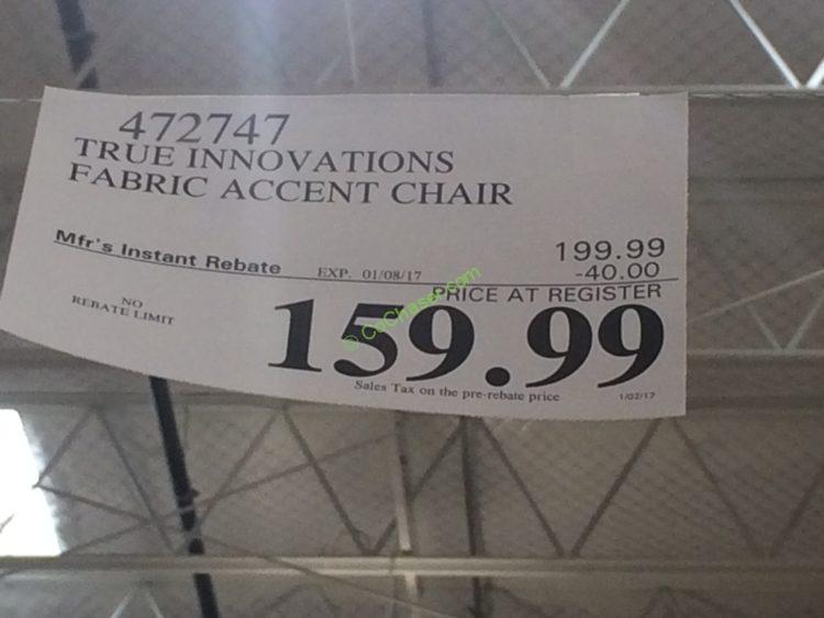 Costco-472747-True-Innovations-Fabric-Accent-Chair-tag