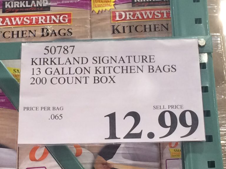 Kirkland Signature 13 Gallon kitchen Bags 200 Count Box CostcoChaser