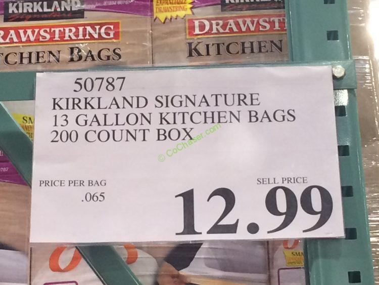 Costco-50787-Kirkland-Signature-13Gallon-kitchen-Bags-tag
