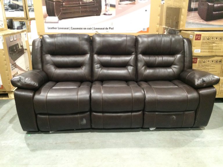 costco pulaski furniture leather reclining sofa