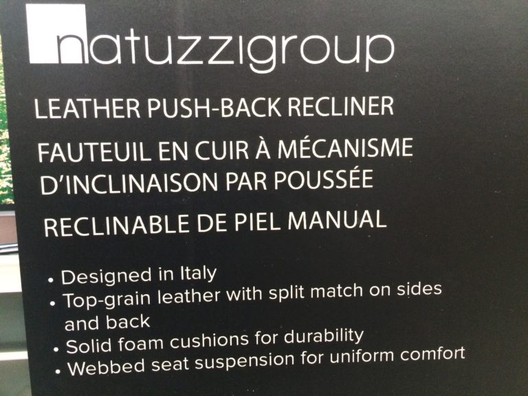 NATUZZI Group Leather Recliner CostcoChaser