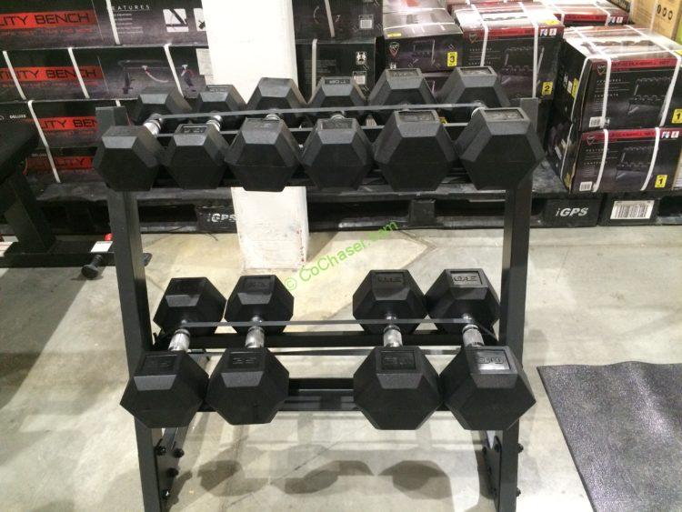 CAP Barbell 200 LB. Dumbbell Set Horizontal Rack