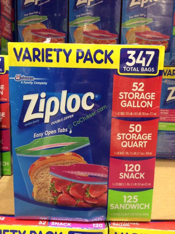 Ziploc Gallon, Quart, Sandwich, and Snack Storage Bags - Variety pack - 347  Total