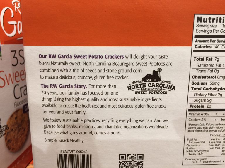 RW Garcia 3 SEED Sweet Potato Crackers 2/15 Oz CostcoChaser