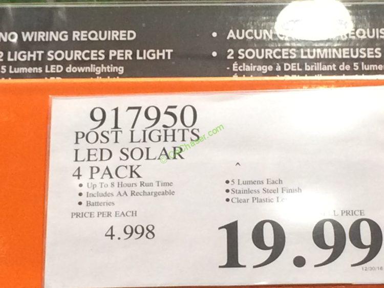 Costco917950PostLightsLEDSolartag CostcoChaser