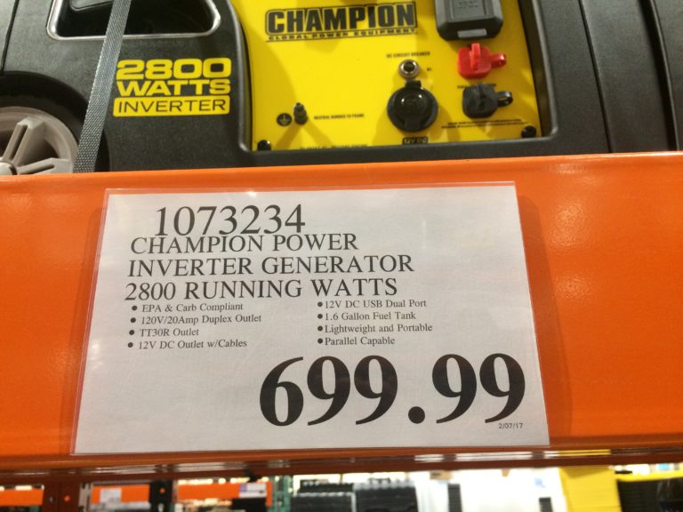 Champion Power Inverter Generator 2800 Running Watts, Model100158