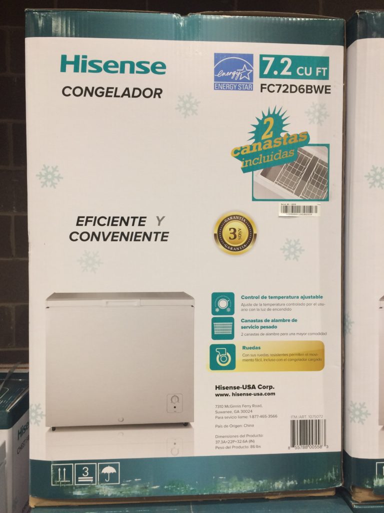 Hisense 7.2 CUFT Chest Freezer Model FC72D6BWE CostcoChaser