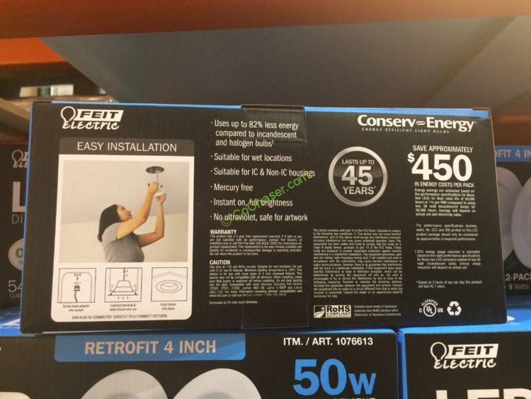 Costco1076613FeitElectricLED4RetrofitKitDimmableback