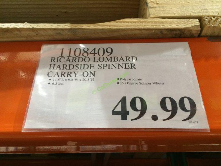 Costco-1108409-Ricardo-Lombard-Hardside-Spinner-Carry-On-tag