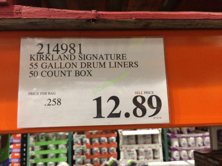 Costco-214981-Kirkland-Signature-55-Gallon-Drum-Liners-tag