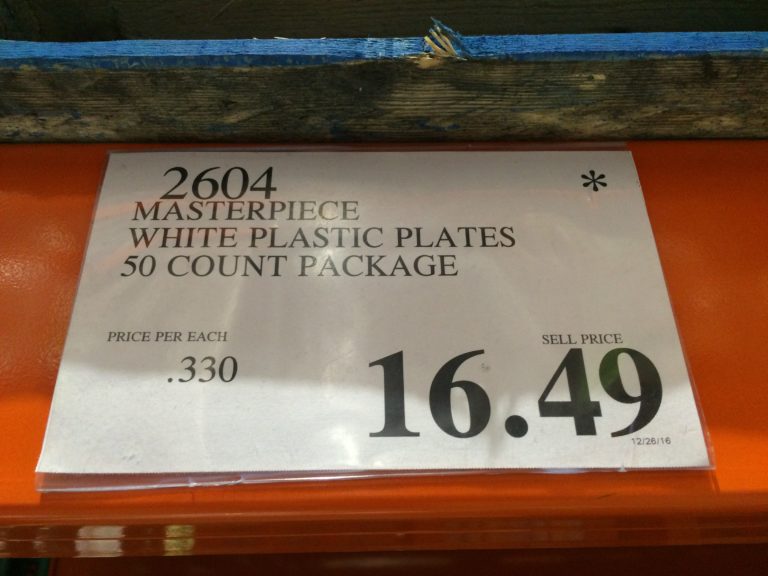 Masterpiece White Plastic Plates 50 Count Package CostcoChaser