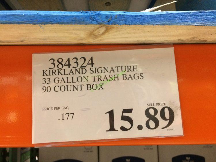 Kirkland Signature Drawstring Trash Bags - 33 Gallon - Xl Size - (90 count)