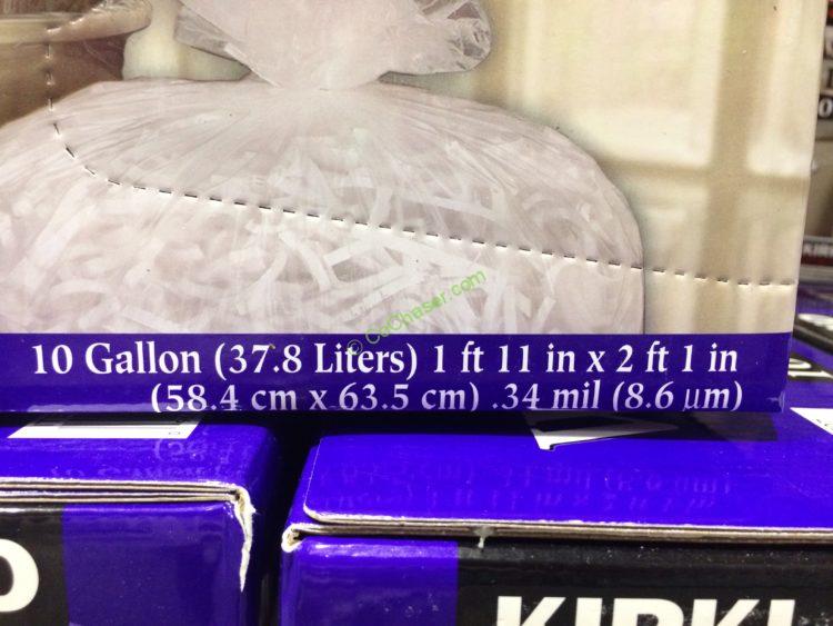 Kirkland Signature 10 Gallon Clear Wastebasket Liner 500 Count