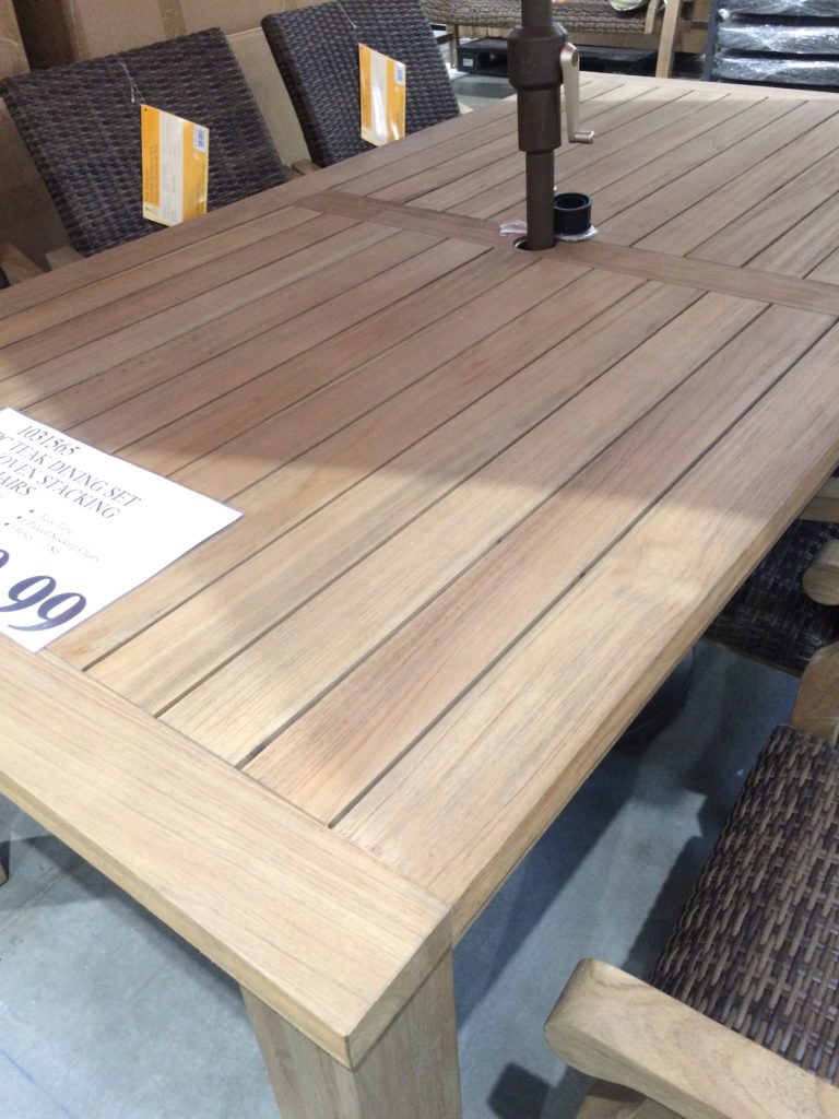 Costco10315657PCTeakDiningSetwithWovenStackingArmChairspart