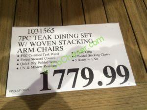 Costco-1031565-7PC-Teak-Dining-Set-with-Woven-Stacking-Arm-Chairs-tag