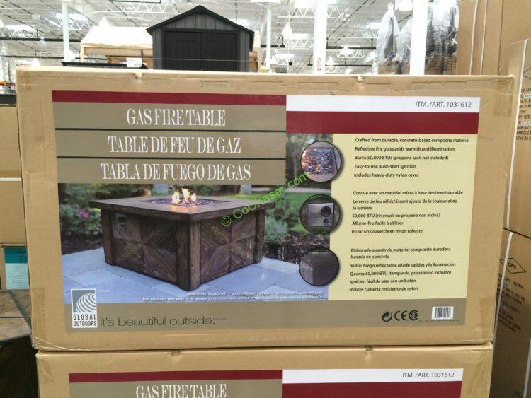Global Outdoors Faux Wood Fire Table, Costco Wine Barrel Fire Pit
