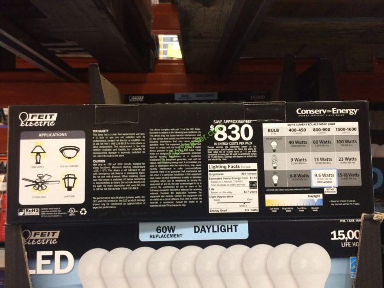 Costco1090268FeitElectricLED60WReplacementDaylightback