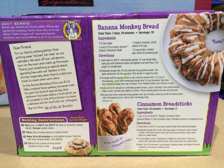 Annie’s Organic Cinnamon Rolls with Icing 3/17.5 Ounce Tubes CostcoChaser
