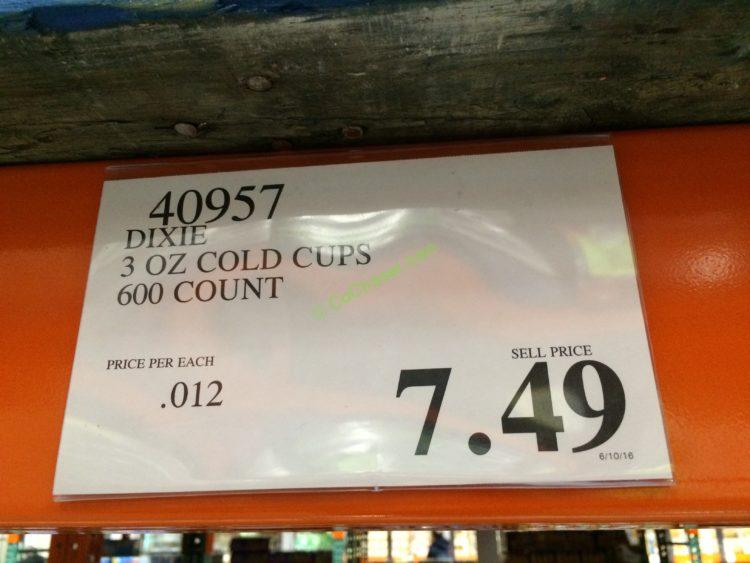 Dixie 3 OZ Cold Cups 600 Count , Model 44C600M CostcoChaser