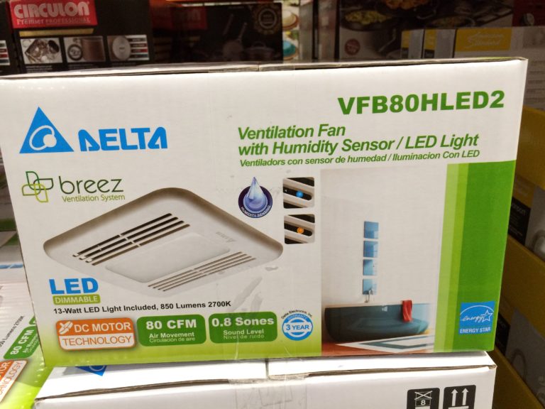 Delta Breez VFB80HLED2 Ventilation Bath Fan with LED Light CostcoChaser