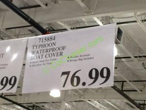 Costco-715884-Typhoon-Waterproof-Boat-Cover-tag