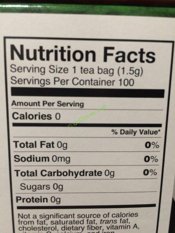 Green Tea Size Chart