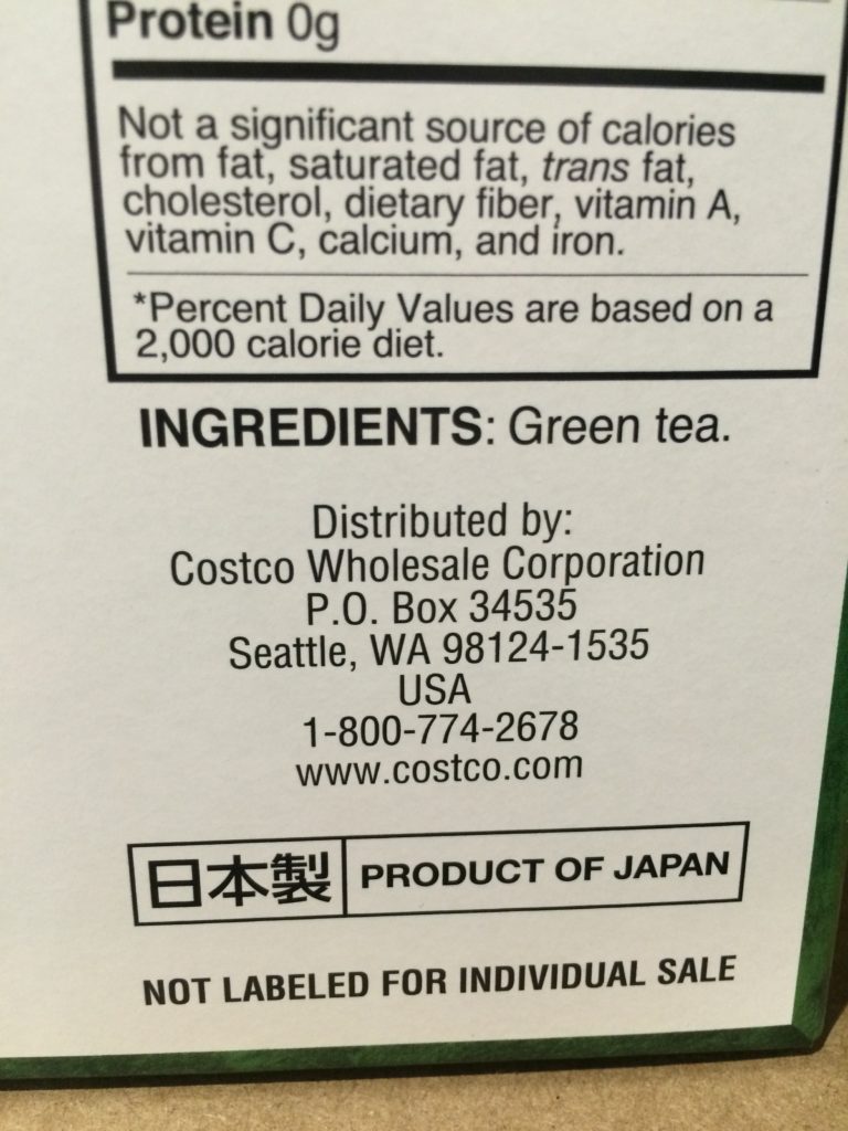 Costco979855KirklandSignatureJapaneseGreenTeaing CostcoChaser