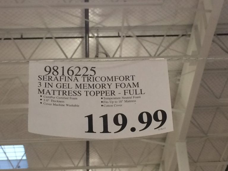 Novaform Serafina 3” Gel Memory Foam Mattress Topper, Twin