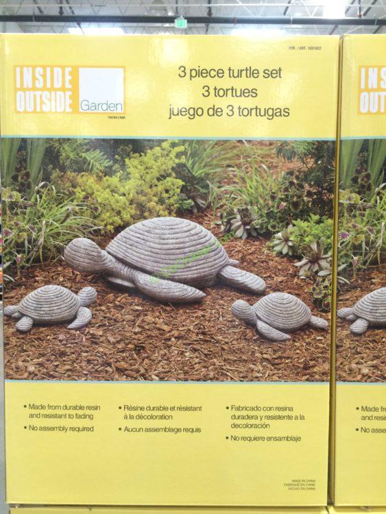 Set of 3 Turtle Outdoor Statues by Inside Outside Garden