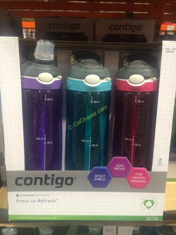 Costco members: 3-pack 24oz Contigo Tritan autospout water bottles
