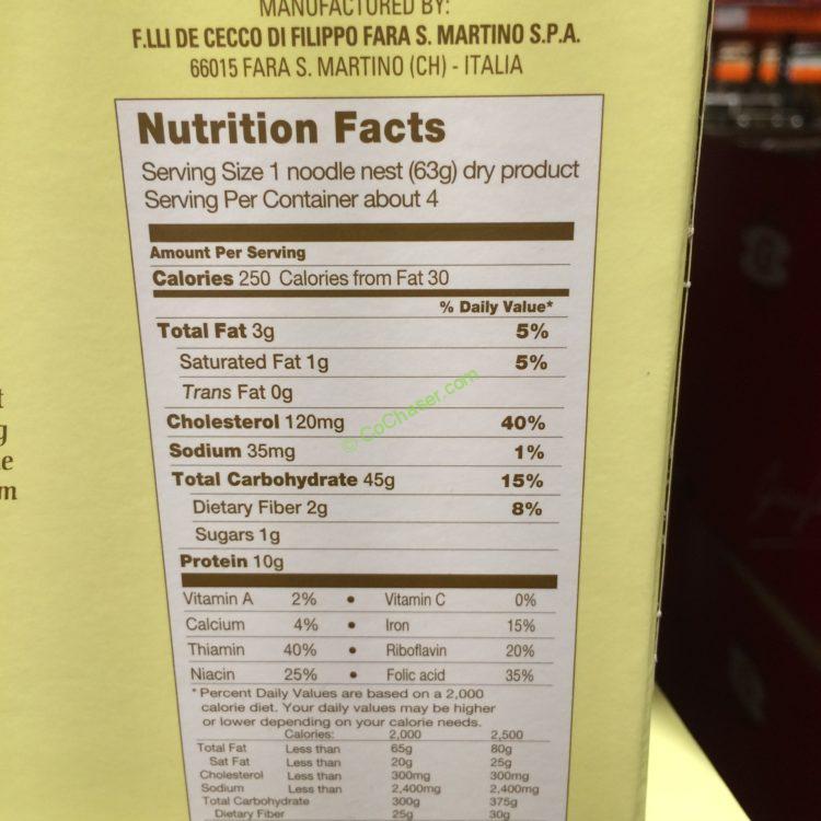 Costco1091347DececcoEggNestedFettuccinechart CostcoChaser