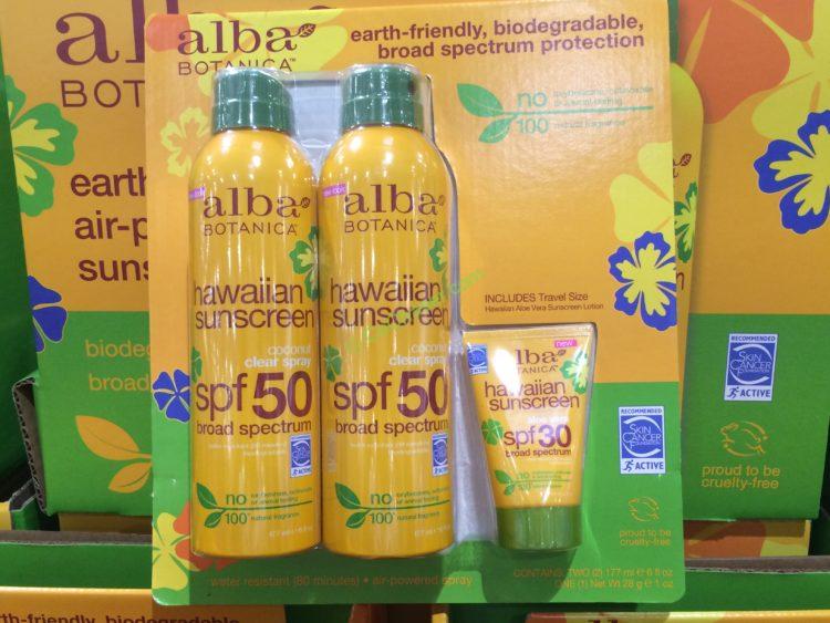 Alba Botanica Hawaiian Sunscreen Spray SPF50 with Travel Lotion SPF 30