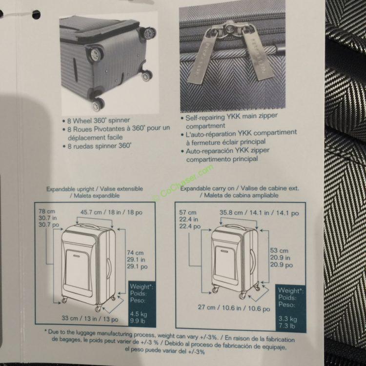 Costco-11116058-Perry-Ellis-Herringbone- Softside-Spinner-Set-spec