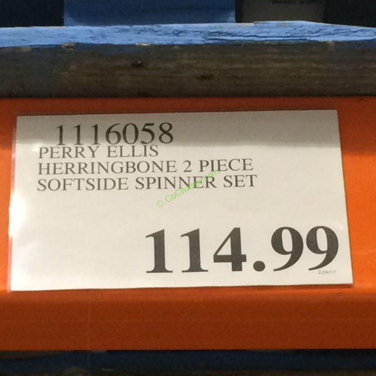 Costco-11116058-Perry-Ellis-Herringbone- Softside-Spinner-Set-tag