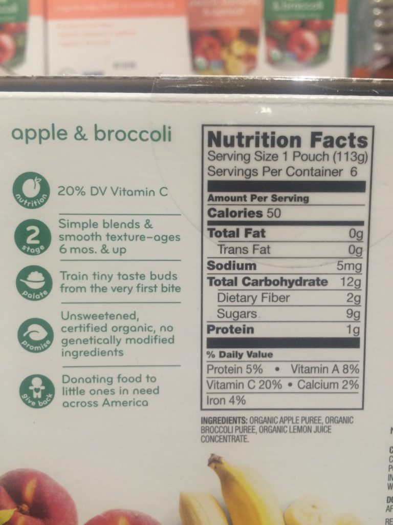 VeggieBlendsBabyFoodchart