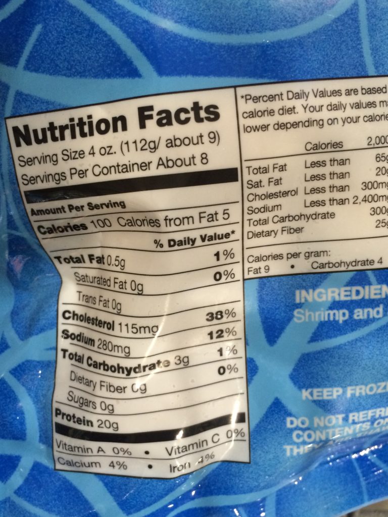 Costco25549KirklandSignature3140CTRawShrimpchart CostcoChaser