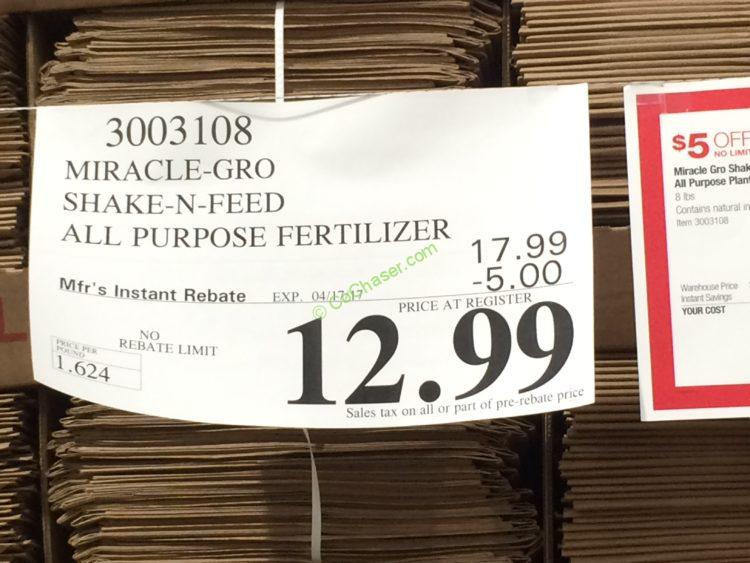 Costco3003108MiracleGROShakeNFeedAllPurposeFertilizertag