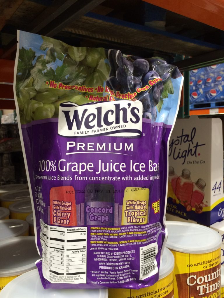 Welch’s 100 Grape Juice Ice Bars 52 Count CostcoChaser