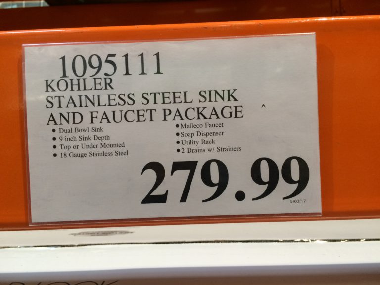 Costco1095111KohlerStainlessSteelSinkFaucetPackagetag