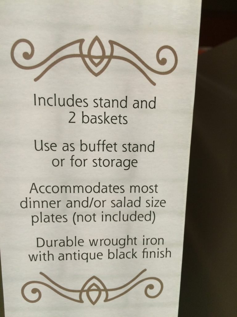 Costco11364192TierRemovableBasketswithStandspec CostcoChaser