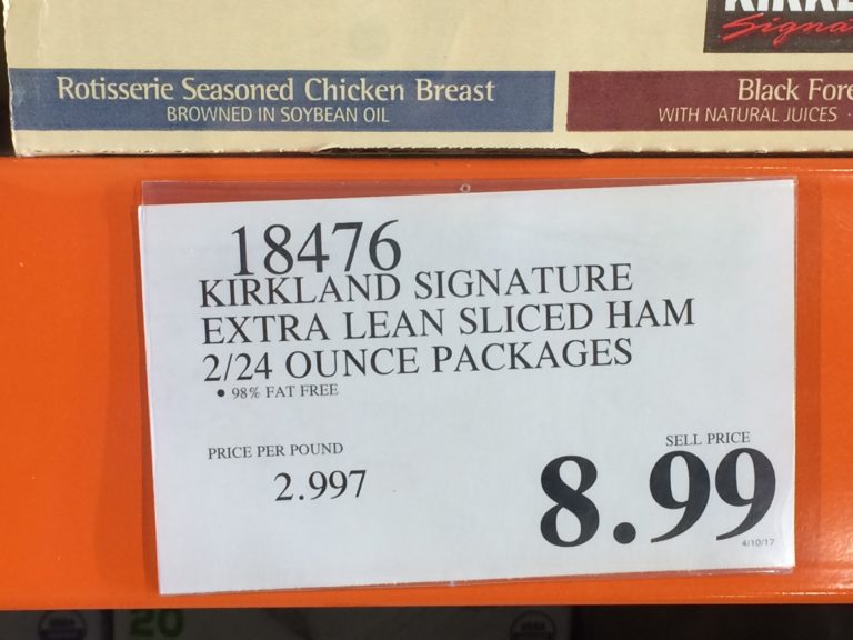 Kirkland Signature Extra Lean Sliced Ham 2/24 Ounce Packages CostcoChaser