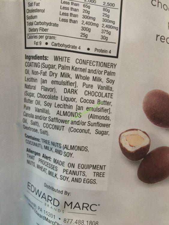 Costco1073647EdwardMARCCoconutAlmondwithDarkChocolatechart