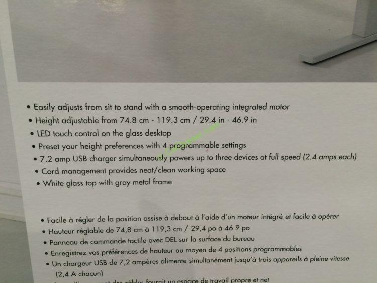 Costco1074719NouveauAdjustableHeightDeskspec CostcoChaser