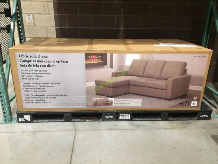 Costco1075075PulaskiFurnitureFabricSofaChaisebox CostcoChaser