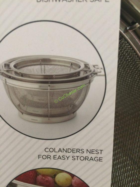 Costco1136438Sabatier3PKStainlessSteelMeshColanderspart CostcoChaser