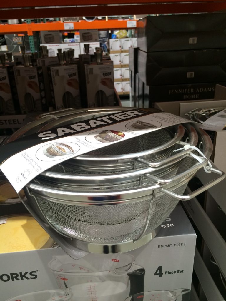 Sabatier 3PK Stainless Steel Mesh Colanders CostcoChaser