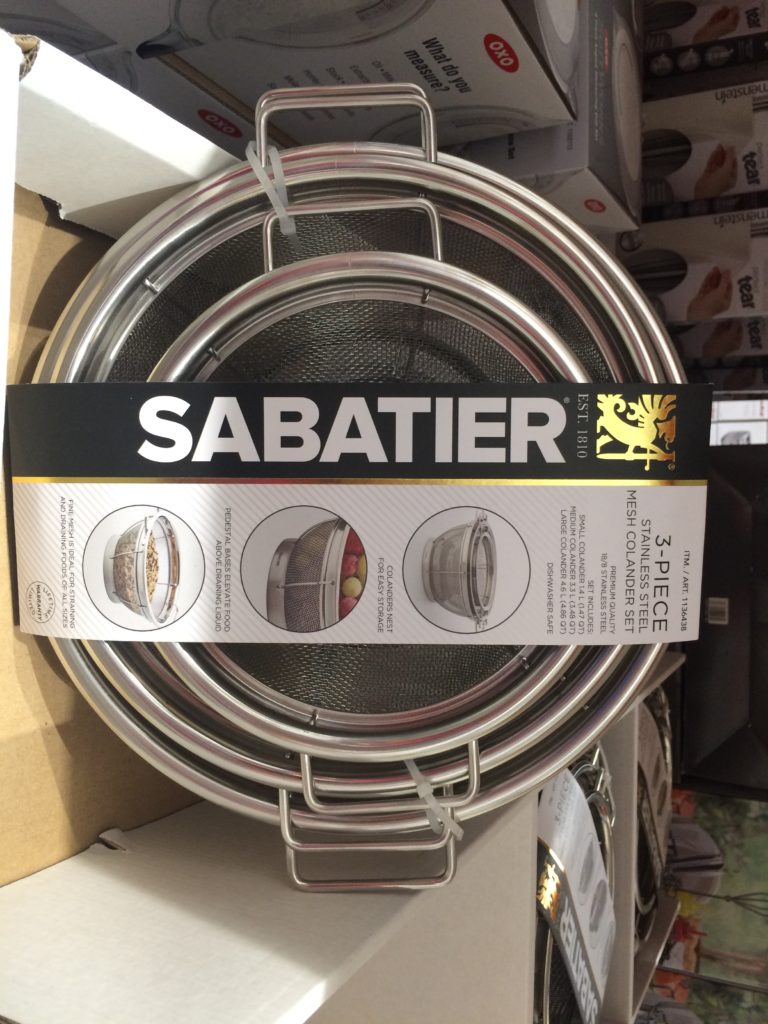 Costco1136438Sabatier3PKStainlessSteelMeshColanders2 CostcoChaser