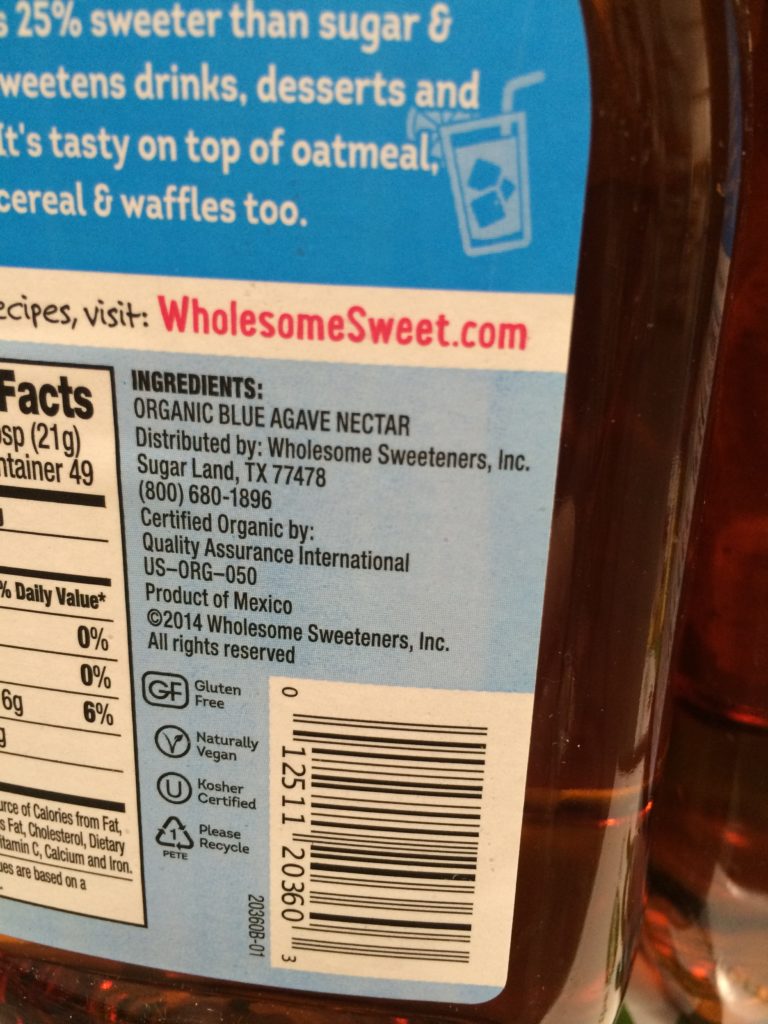 Wholesome Sweeteners Organic Agave Nectar 2/26 Ounce Bottles CostcoChaser